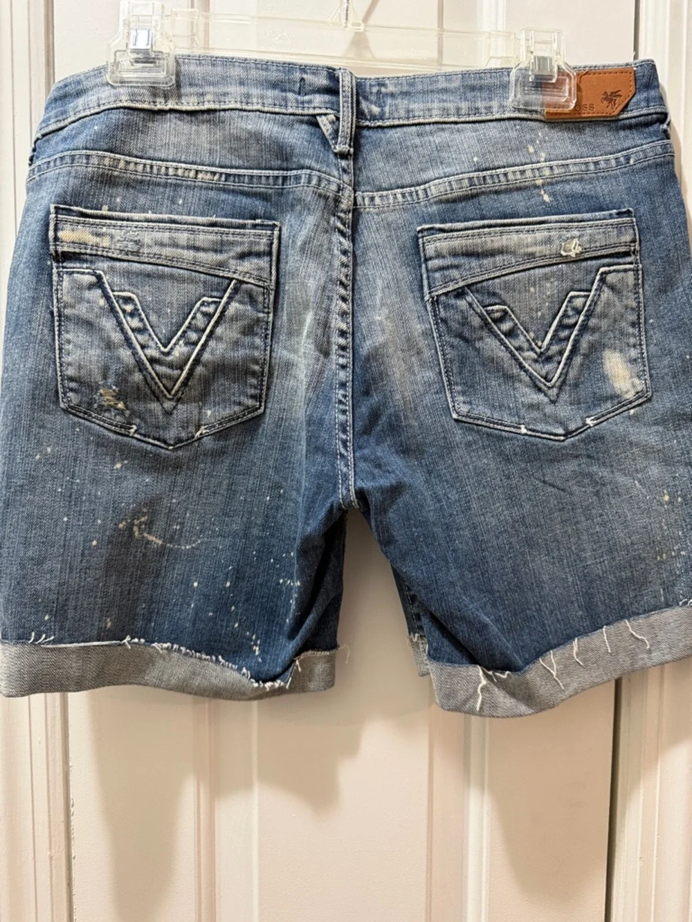 NWT Vigoss Blue Distressed Rolled-Hem Jean Shorts
